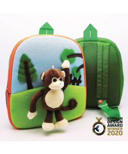 3D Monkey in a Park Energy Saving and Carbon Reduction Kids Backpack-FOBP2305