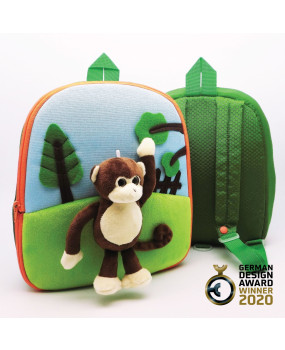 3D Monkey in a Park Energy Saving and Carbon Reduction Kids Backpack-FOBP2305